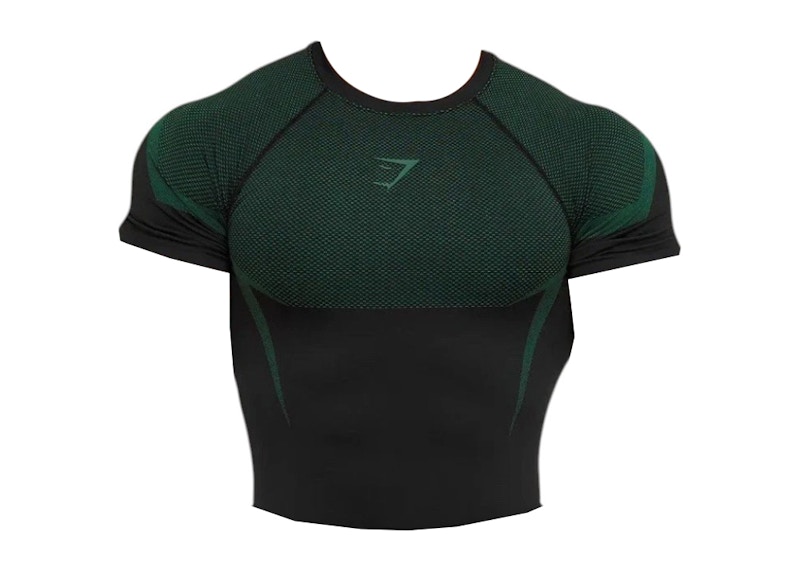 Gymshark Onyx 5.0 Seamless T-shirt Black/Lift Green Men's - FW25 - US
