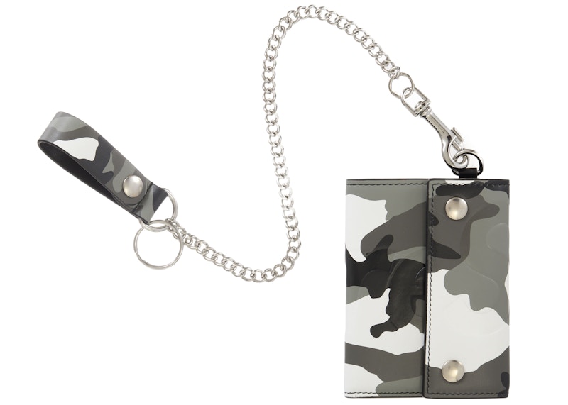 Supreme Leather Chain Wallet Snow Camo - SS25 - US