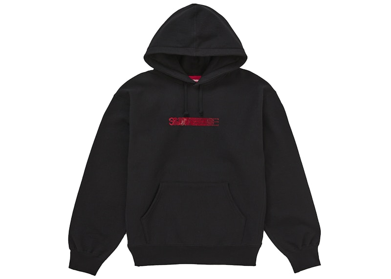 Supreme Swarovski Motion Logo Hooded Sweatshirt Black Men's - FW25