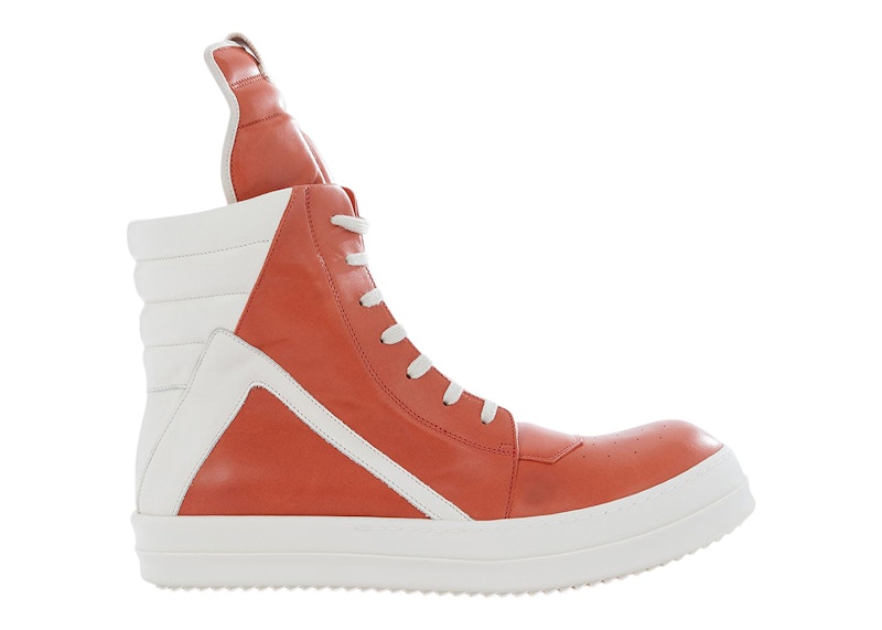Rick Owens Strobe Geobasket High Orange Milk White Men's