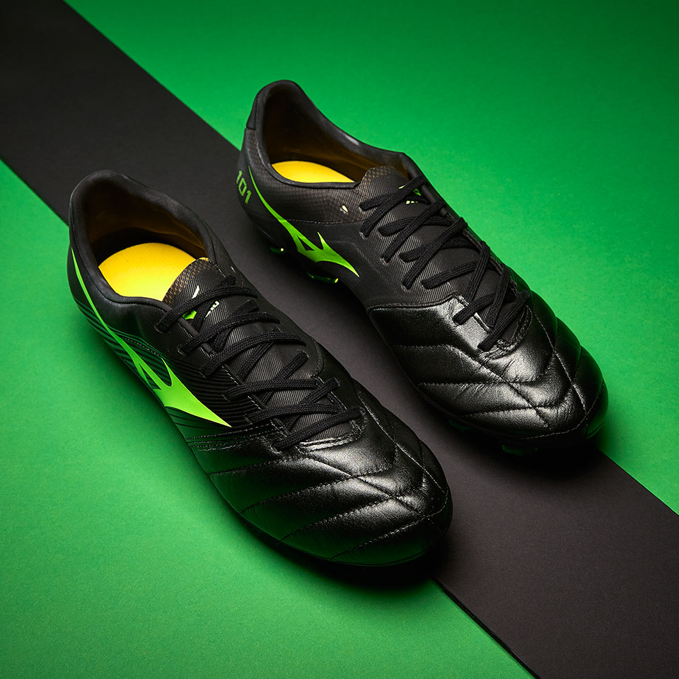 Mizuno Basara 101 KL - Mens Boots - Firm Ground - Black/Green