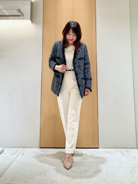 ANAYI（アナイ）の「リボンヤーンツイードクルーネックジャケット