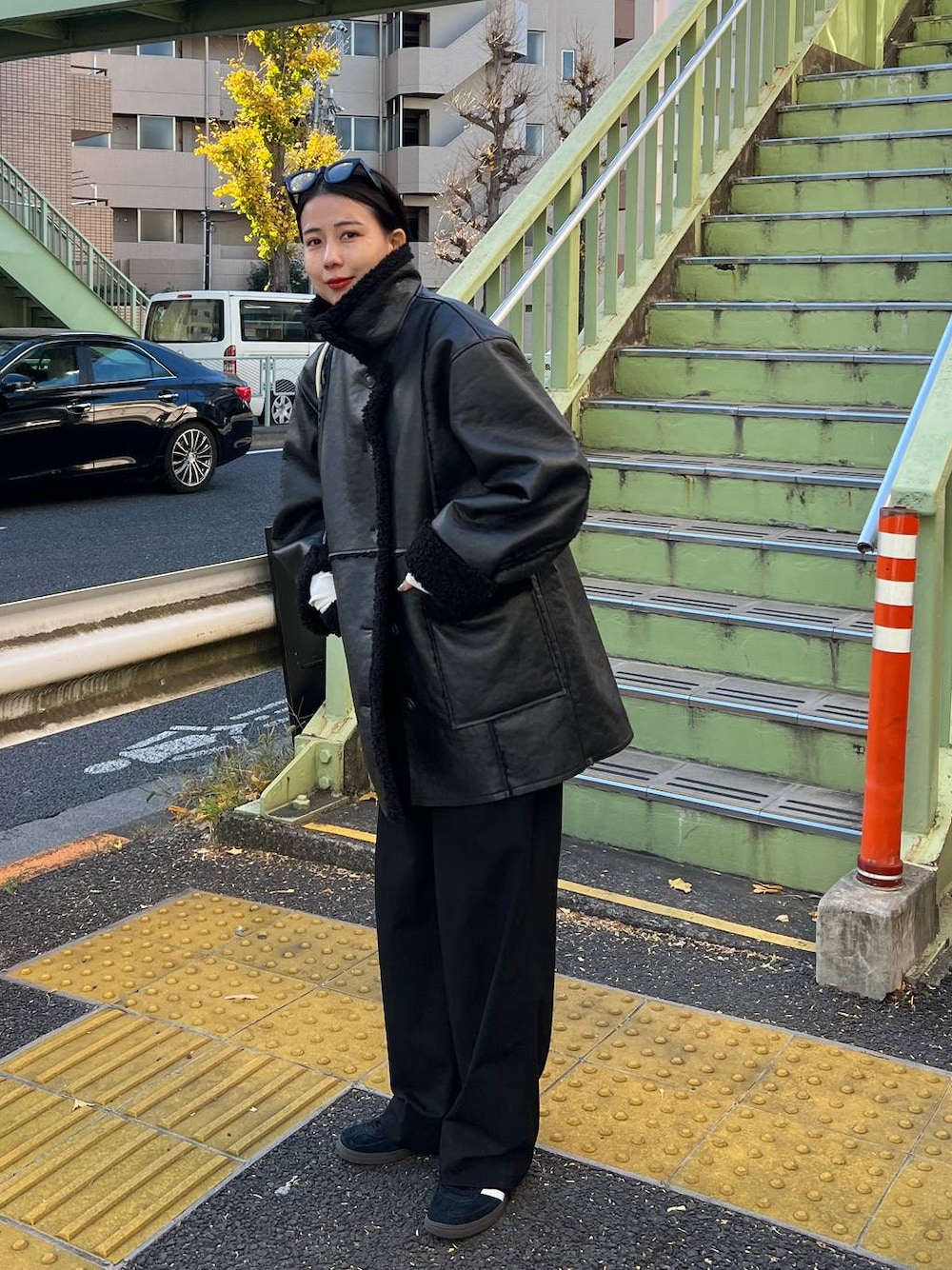 ヴィーガンレザーボアコクーンコート/987132を使った人気ファッション