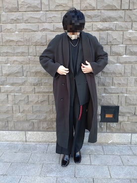 Super 140s SHAWL COLLAR CAPE COATを使った人気ファッション