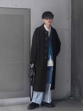 UNISEX》Super170s Prime-Over Melton Balmachan Coat/プライム