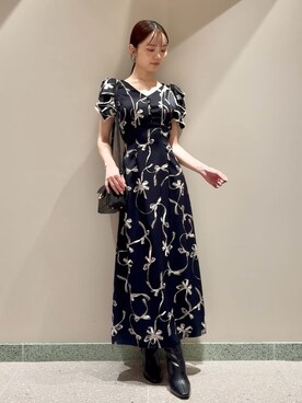 00サイズあり】Sustainableリボンプリントワンピースを使った人気