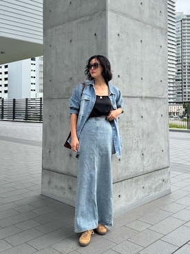 CLANE/クラネ】CIRCLE CUT LAYERED DENIM SKIRT/サークルカット