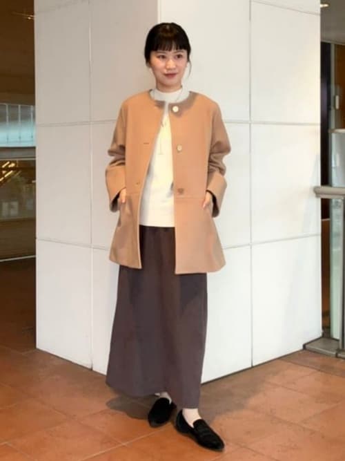 ソフトメルトン ノーカラーコート（ノーカラーコート）｜Demi-Luxe