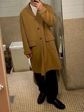 Acne Studiosのチェスターコートを使ったメンズ人気ファッション