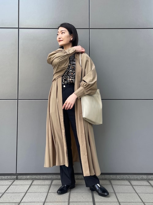 SUM1 STYLE（スミ スタイル）】馬刺繍ワンピースコート（ワンピース