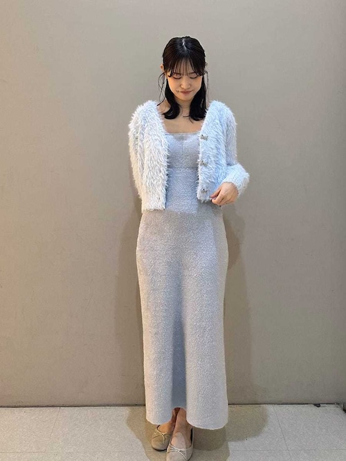 NEW YEAR'S SPECIAL ITEM】シャギーカーディガン×ワンピースセット