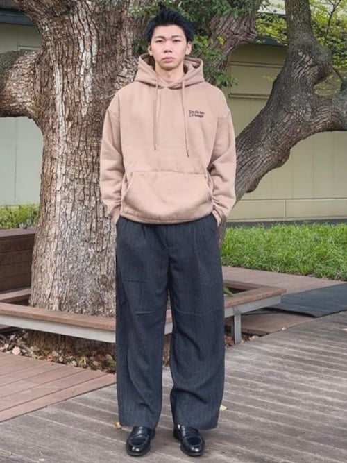 2色展開】起毛 ストライプ 2タック ワイドパンツ（スラックス）｜BEAMS
