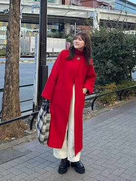 ZARAのノーカラーコートを使った「ロングコート」のレディース人気