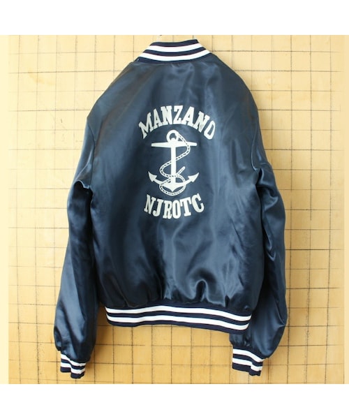 の「80s USA製 Swingster U.S.NAVY ナイロン スタジャン ネイビー