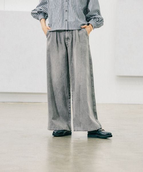 GLOBAL WORK（グローバルワーク）の「GOODデニムタックワイドパンツ