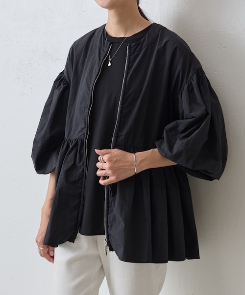 BEARDSLEY（ビアズリー）の「ペプラムジップシャツブルゾン（ノー