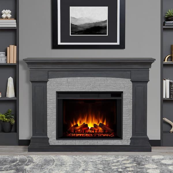 Real Flame Deland Grand 63 in. Freestanding Wooden Electric