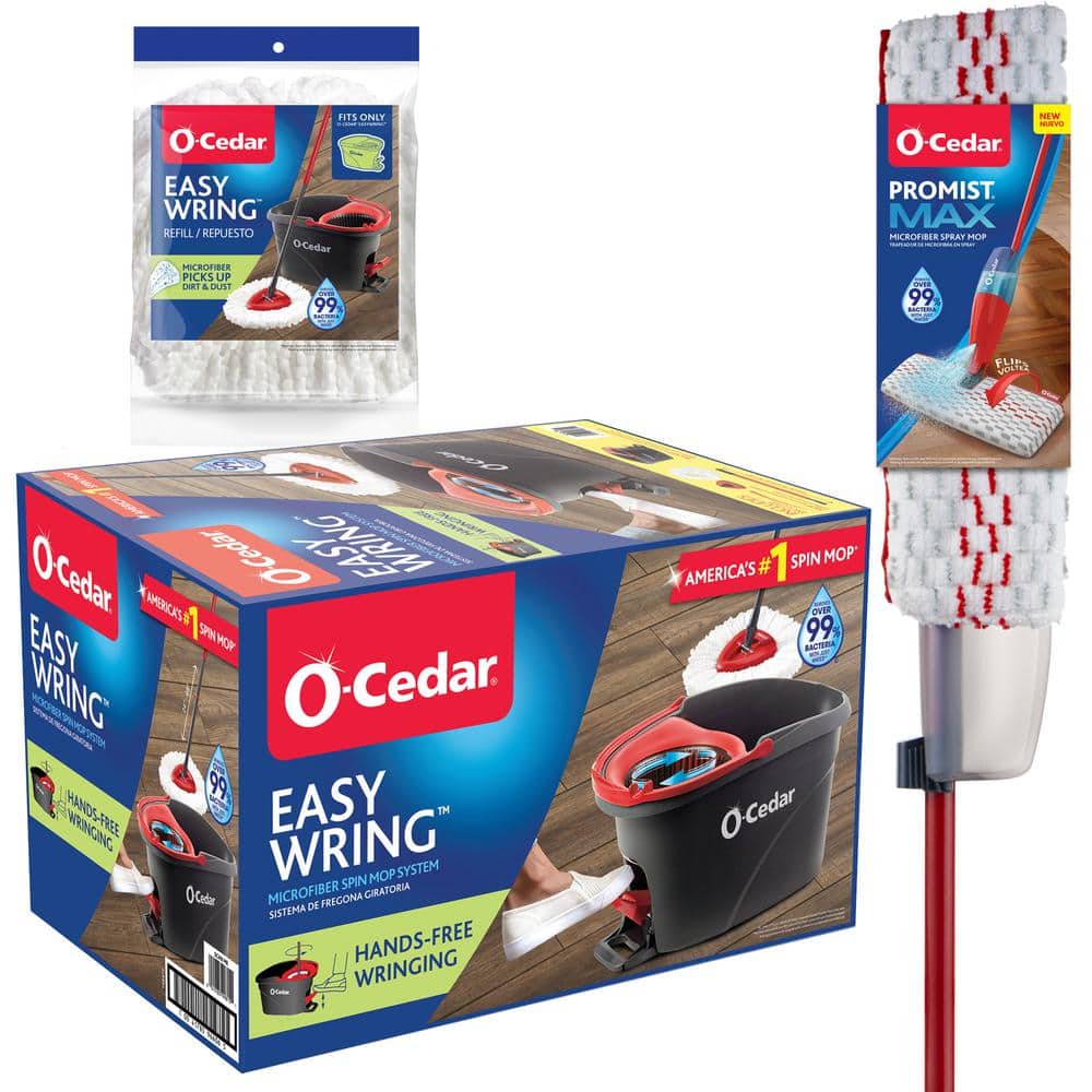 O-Cedar EasyWring Spin Mop and Bucket System Machine Washable Mop