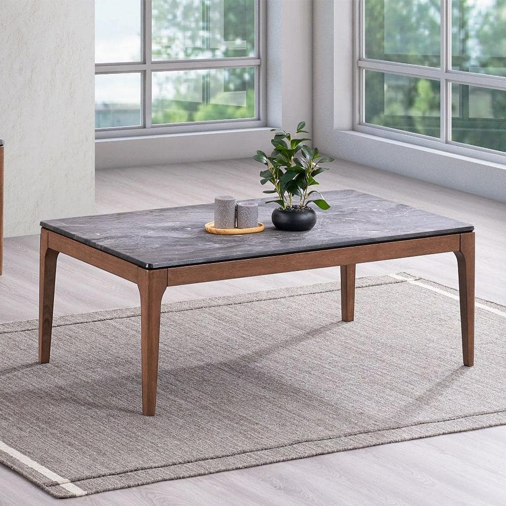Acme Furniture Bevis 47.24 in. Walnut Rectangle Wood Coffee Table