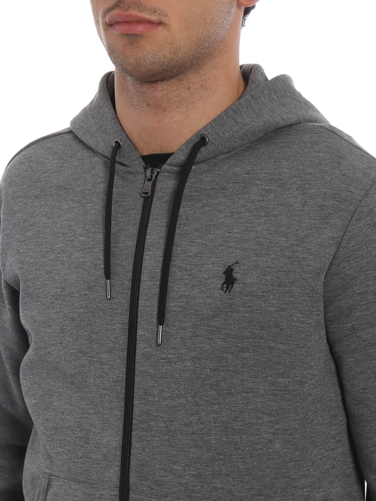 Polo Ralph Lauren Performance grey melange zip-up hoodie|710652313014