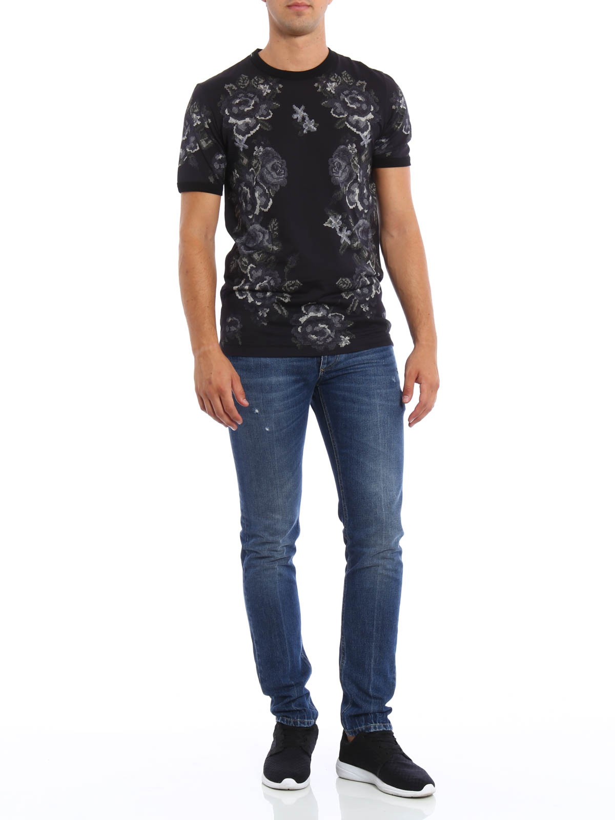 Dolce & Gabbana Flower embroidery print T-shirt|G8GH2TFP7LGHN060