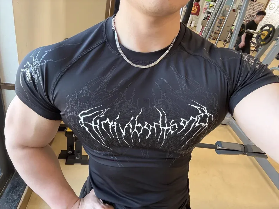 Breathedivinity Compression Shirt Short Sleeve 2025 Tops Muscle