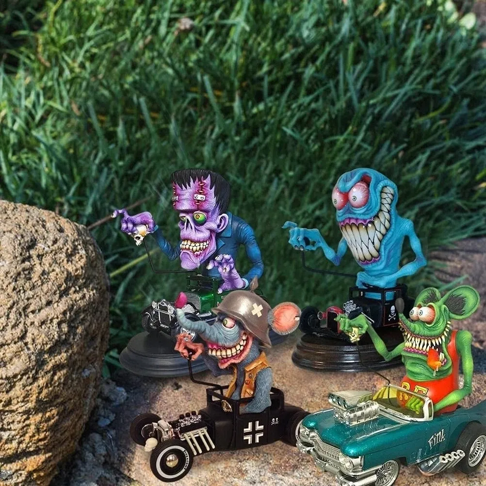 Decorative Resin Horror Car Figurine Big Mouth Monster Rat Mouse