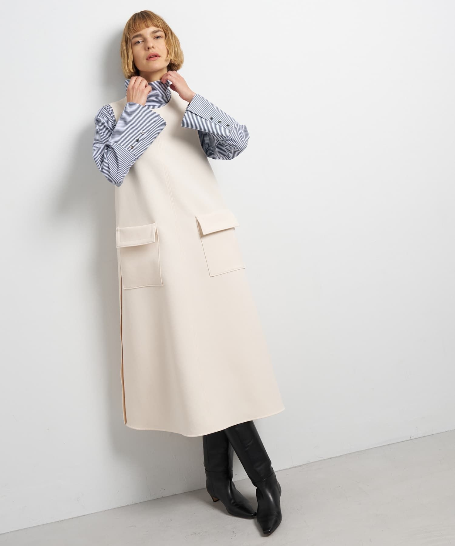 トリプルクロスフレアジャンスカワンピース|LANVIN en Bleu | LANVIN