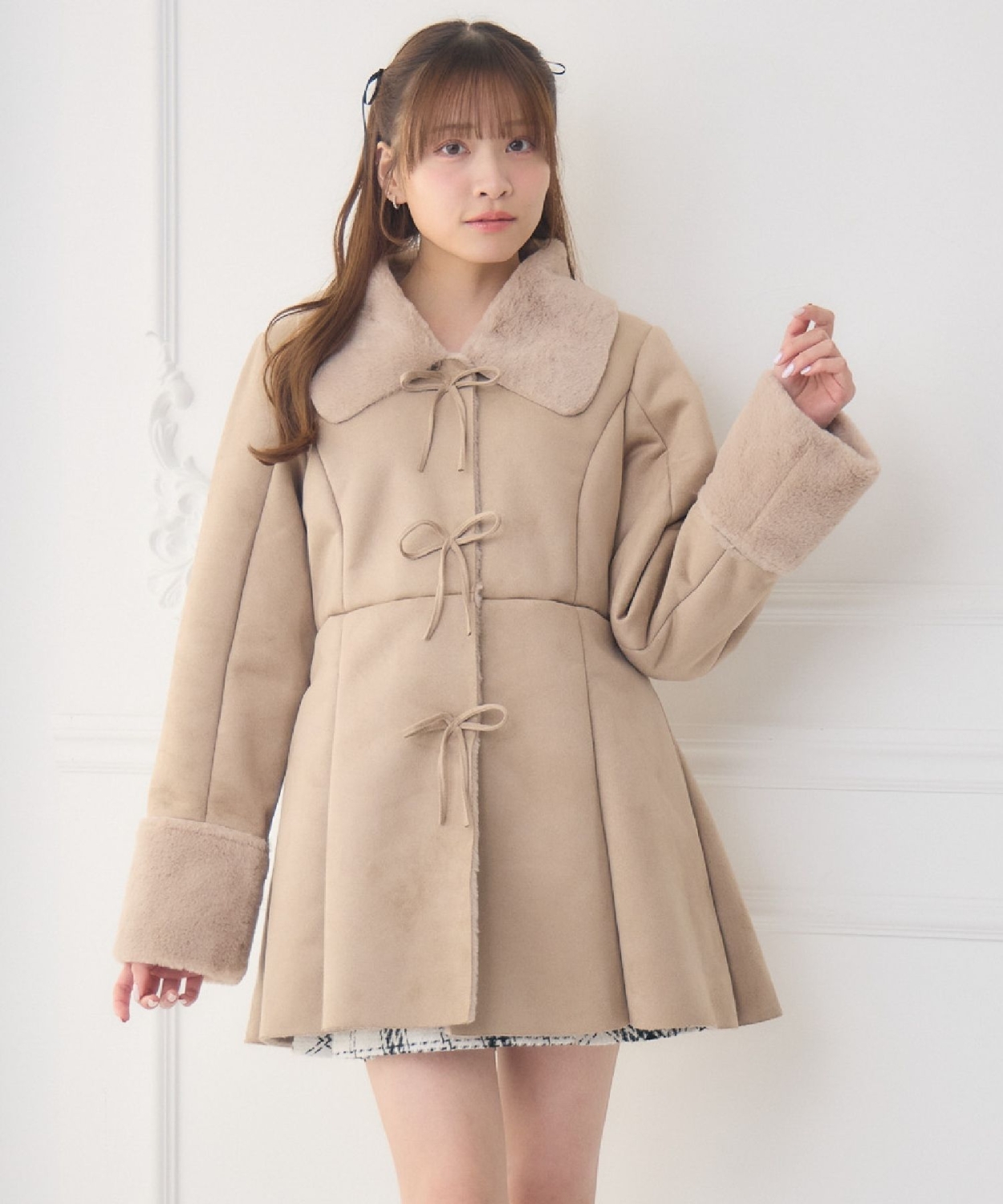 Fファー襟スエードコート|ems excite | RETRO GIRL ONLINE STORE