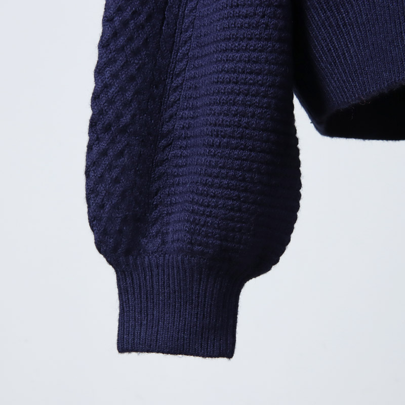 blanc basque (ブランバスク) アラン編み×ニードルパンチ ニットプル