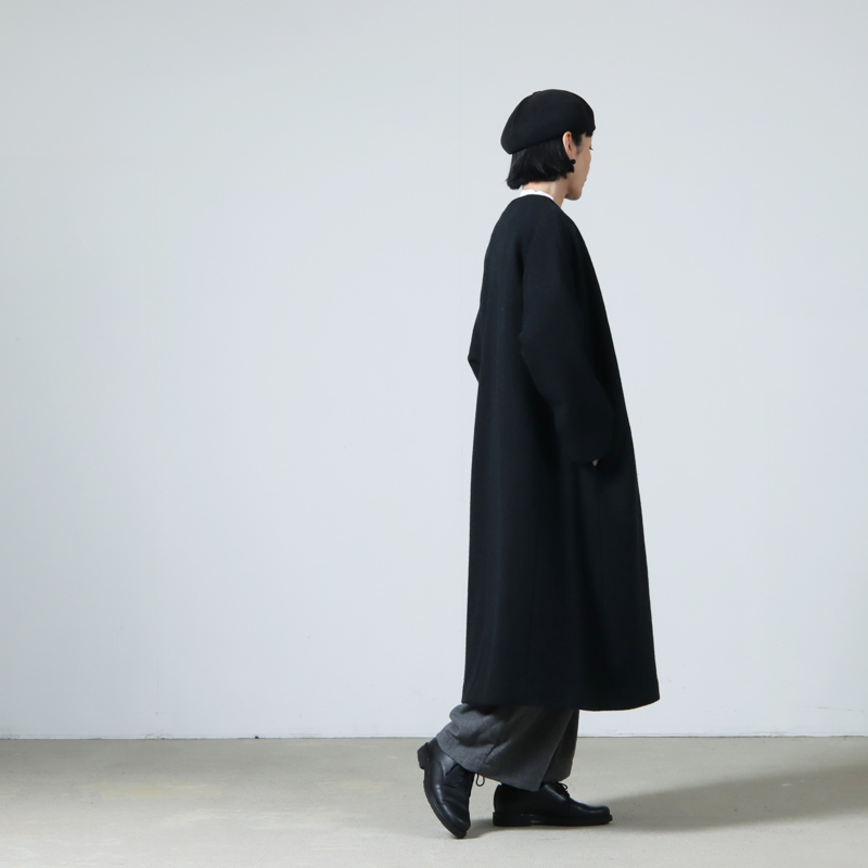 evameva (エヴァムエヴァ) press wool long coat / プレスウールロング