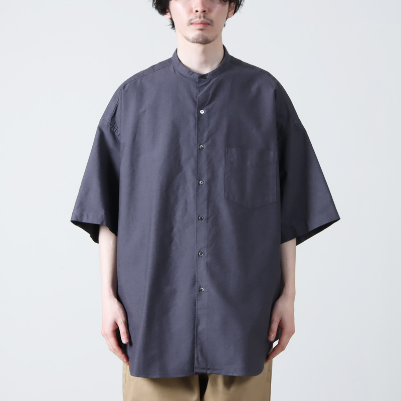 Graphpaper (グラフペーパー) Oxford S/S Oversized Band Collar Shirt