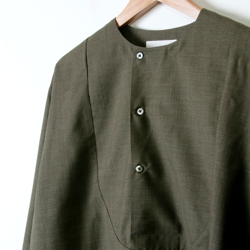 MARKAWARE (マーカウェア) NO COLLAR PULL OVER SHIRT / ノーカラー
