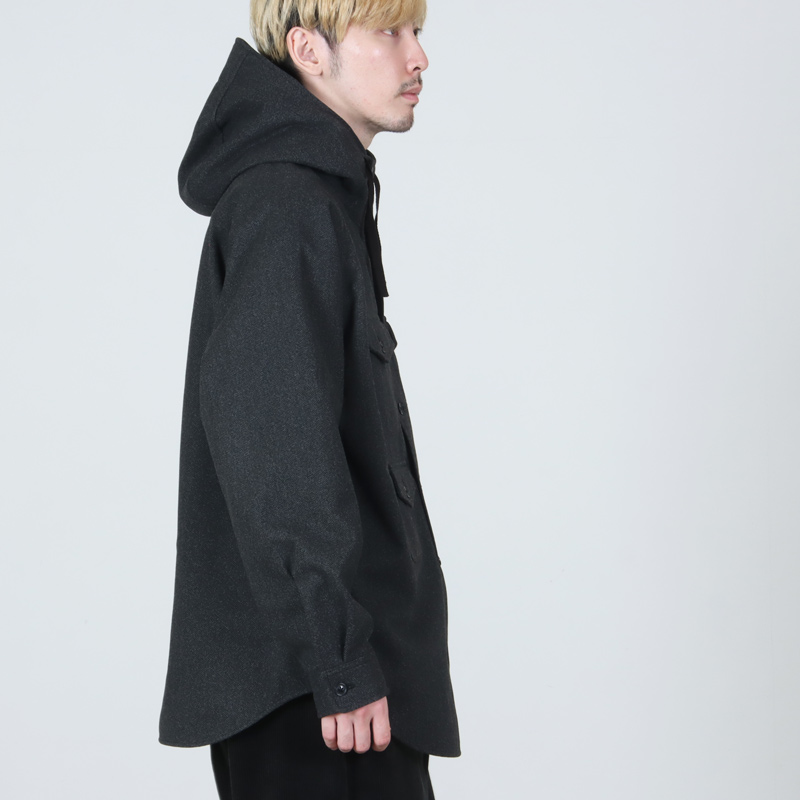 MODMNT (モドメント) TWEED KNIT HOODED SHIRT / ツイードニット フー