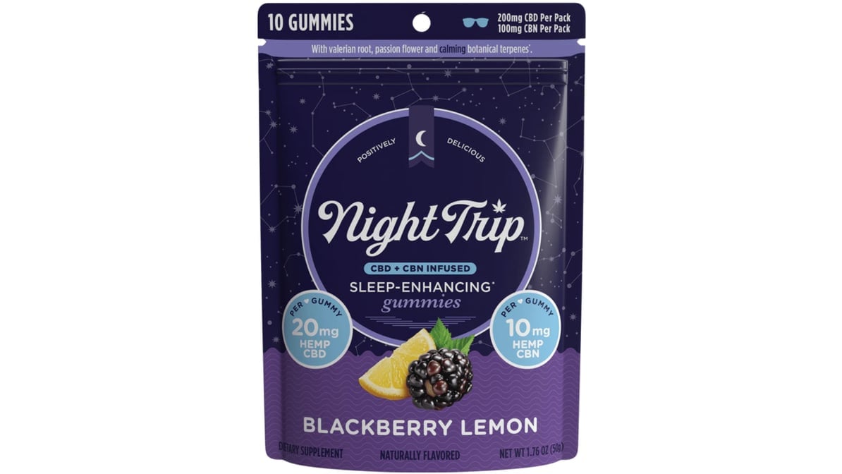 Daytrip Night Trip Blackberry Lemon Sleep Enhancing Gummies CBD 20
