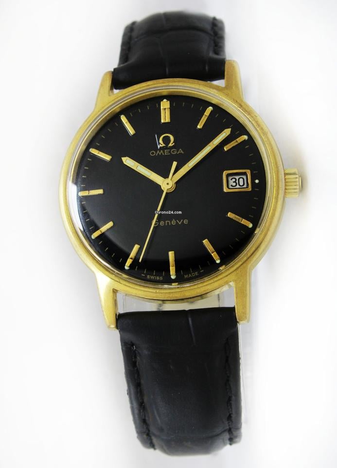 Omega Vintage Geneve Winding Date 34mm Men Gold/Steel Watch for