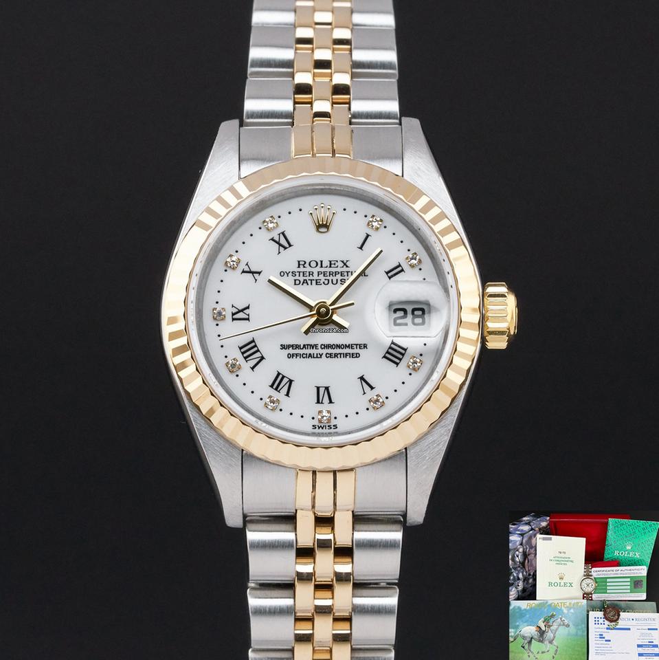 Rolex 79173, 26mm, 2000, Two-Tone, White Roman Diamond dial