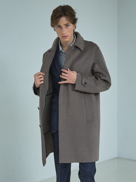 ON/OFF兼用】ウールモッサ バルカラーコート / ステンカラー｜ABAHOUSE