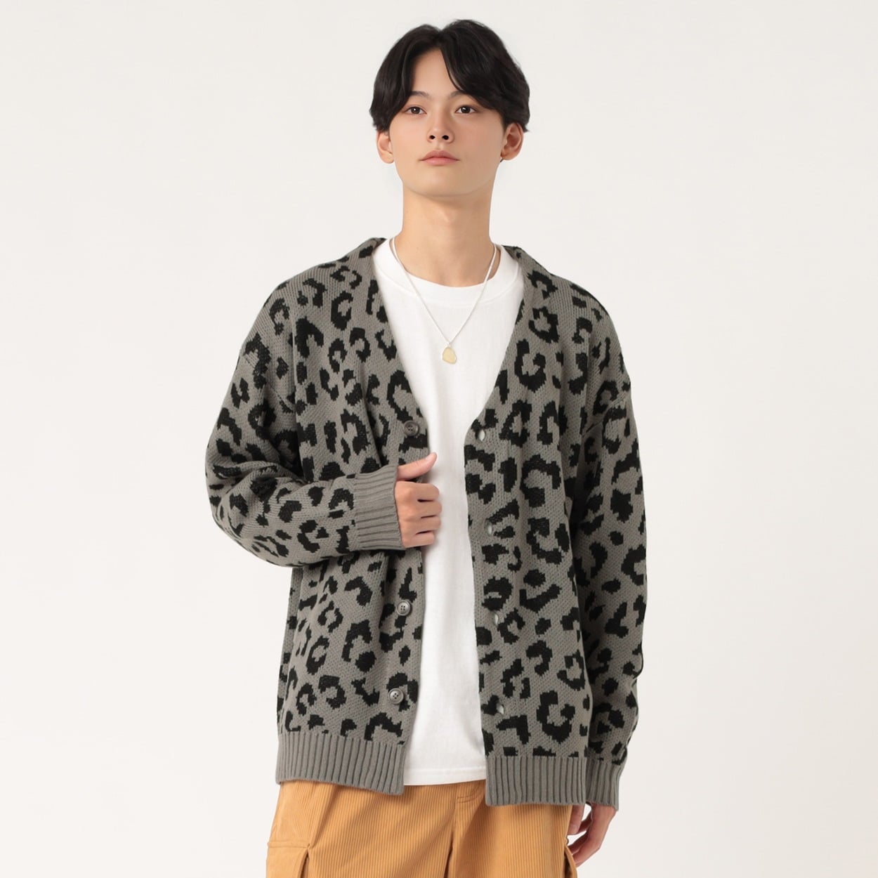 ACレオパードカーディガン メンズ Doublefocus (ダブルフォーカス