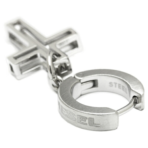 DIESEL ディーゼル ピアス アクセサリー クロス フープピアス 片耳用