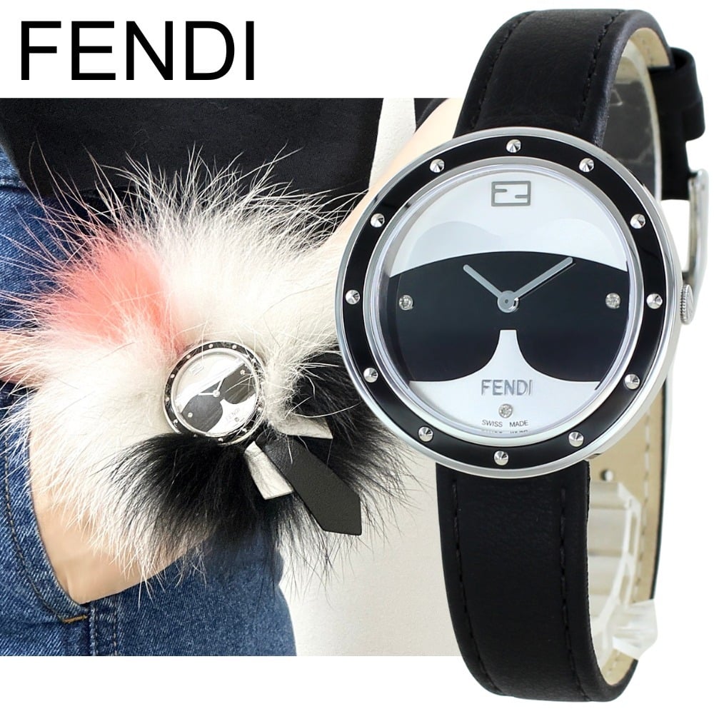 フェンディ レディース 母の日 腕時計 手表 ブラック 革ベルト