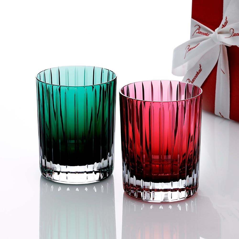 Baccarat バカラ ハーモニー カラータンブラー レッド & グリーン ペア