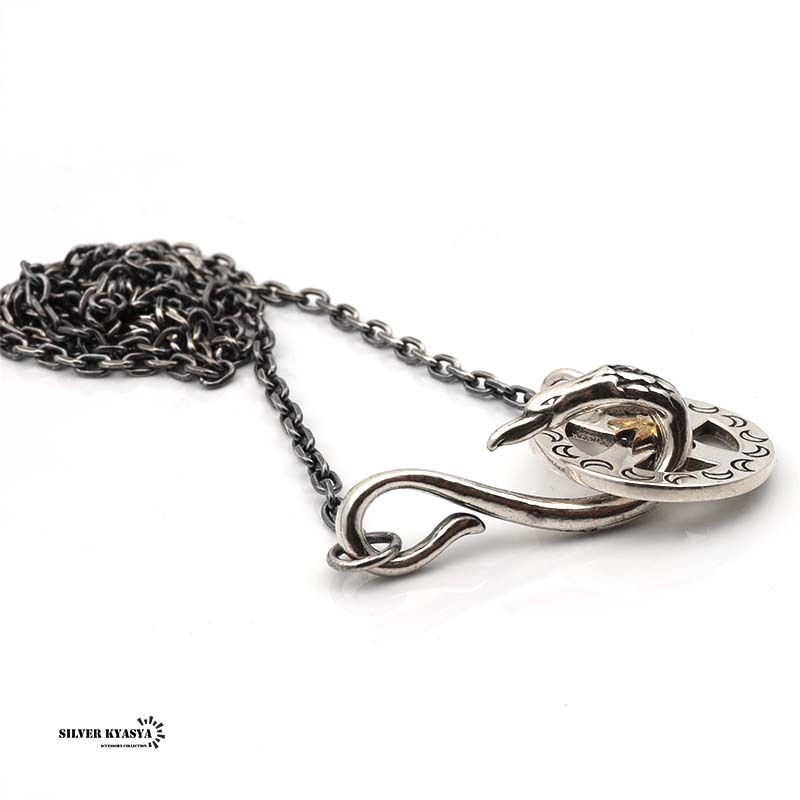 シルバー925 フェザーネックレスチェーン 太陽ホイール イーグルフック