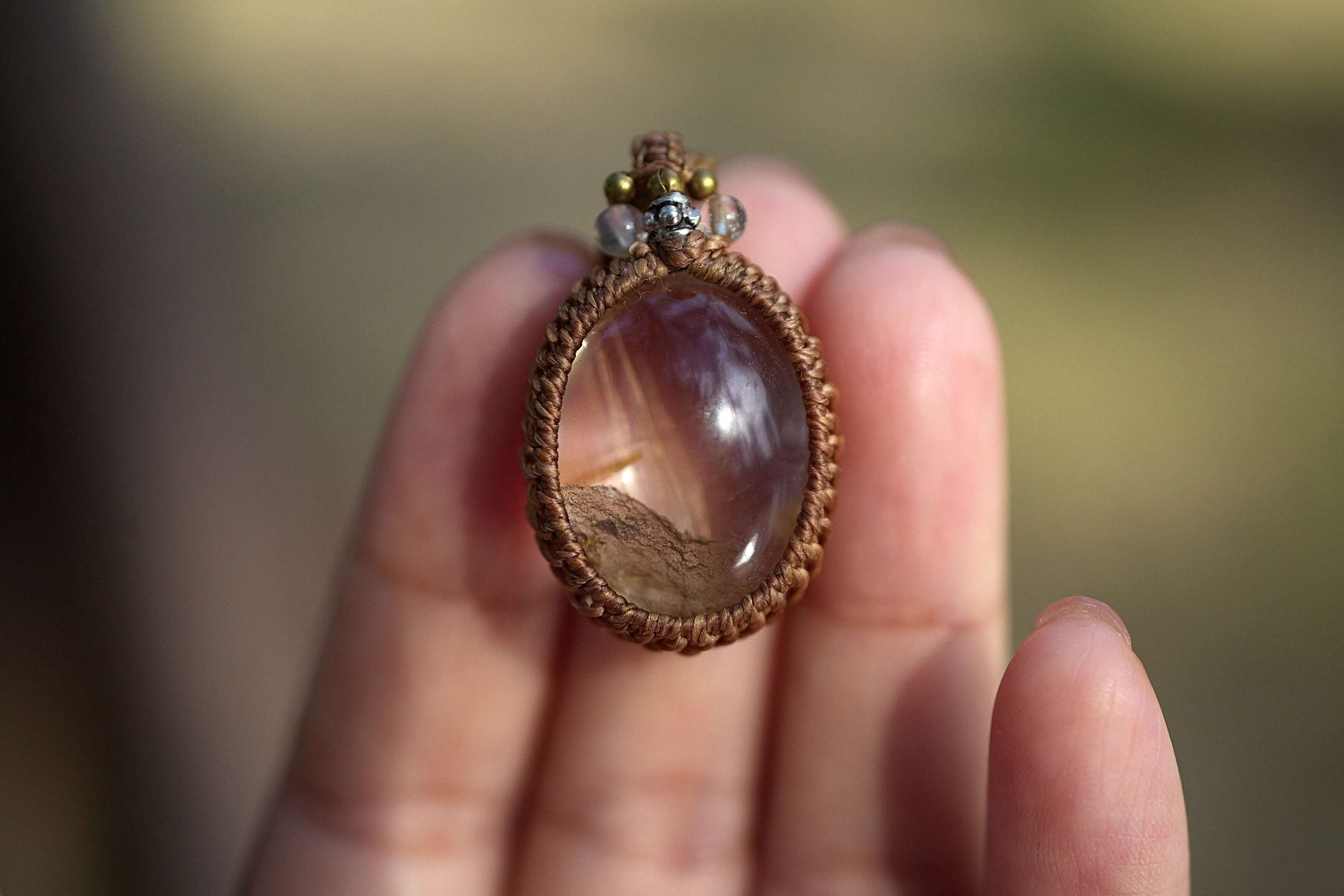天然石】【ハンドメイド】静かな水晶☆ルチルインガーデンクォーツ