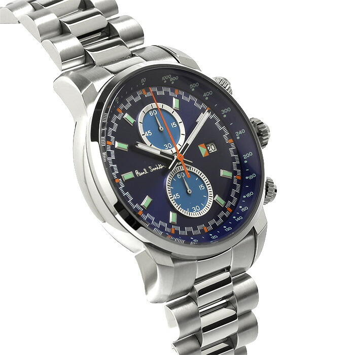 ポールスミス 腕時計 メンズ クロノグラフ ステンレスベルト ブルー
