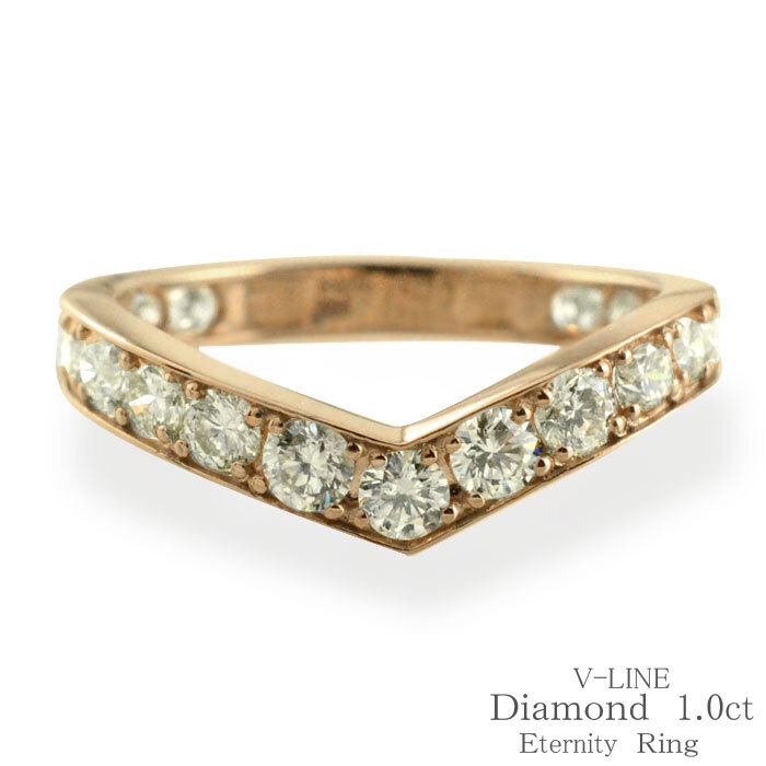 k18 リング ダイヤモンド 1.00ct ふちあり 指輪 ハーフエタニティ 18k