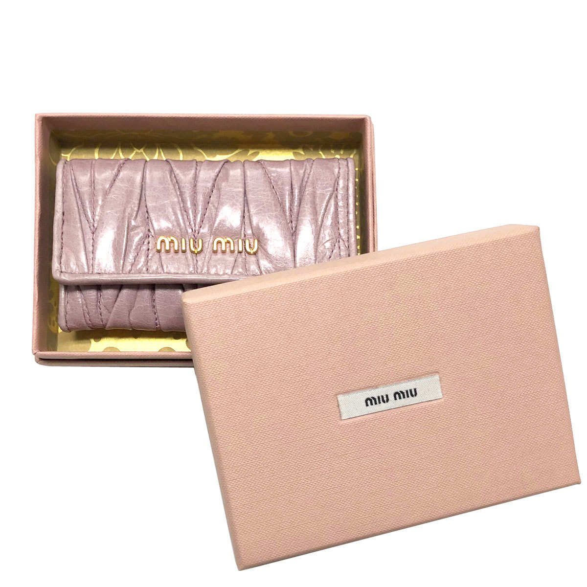 ミュウミュウ MIU MIU キーケース 5M0222 Q19 F010F 00 MATELASSE LUX