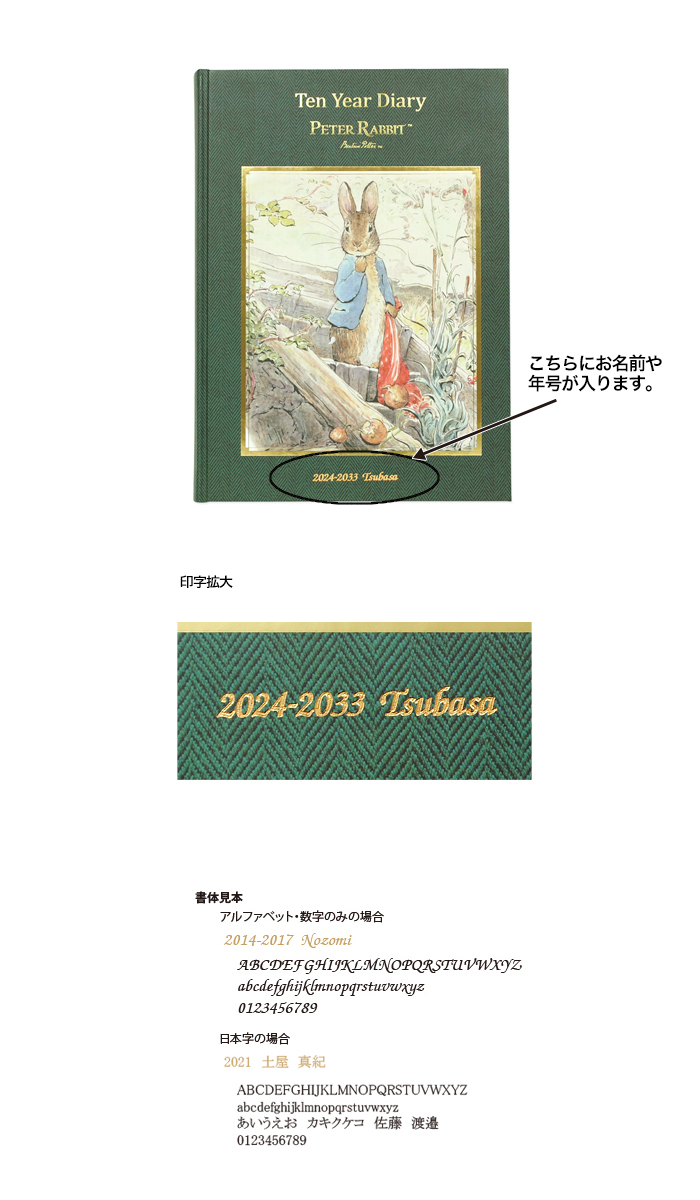10年日記 】ピーターラビット(TM) ピーターと玉ねぎ(1301-G03-04X