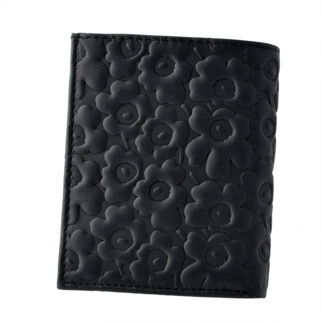 マリメッコ marimekko 二つ折り財布 ウニッコ型押しレザー EMBOSSED