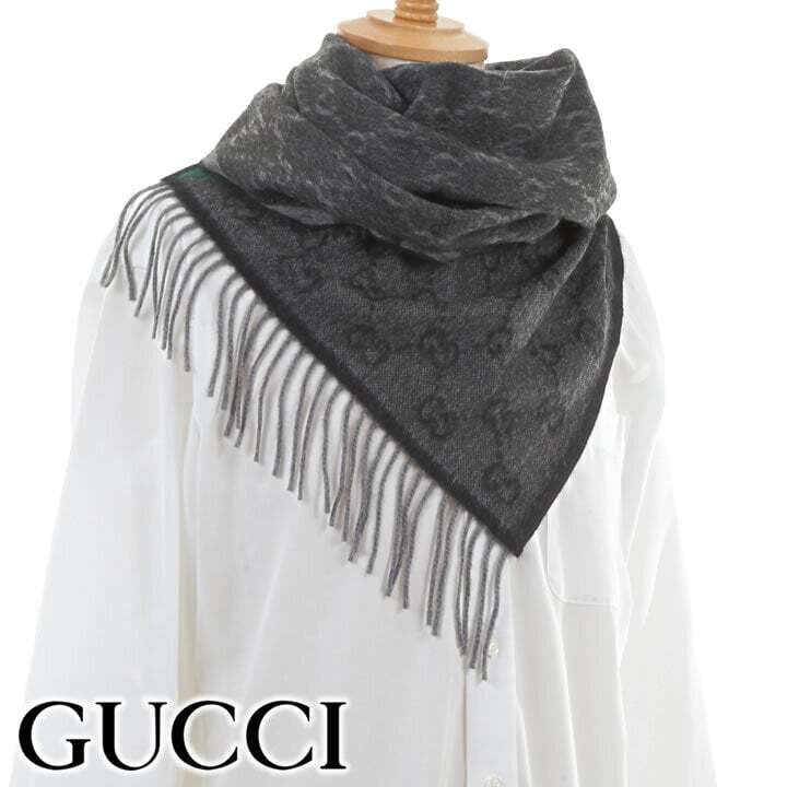 グッチ マフラー GUCCI ウール100% 男性 女性 男女兼用 メンズ